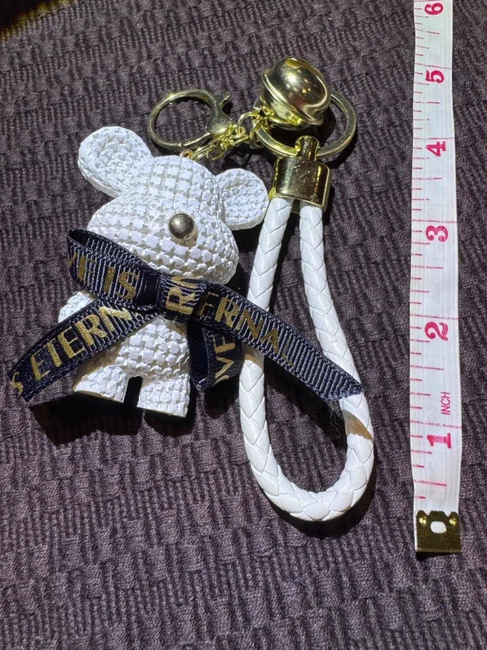 White Love is Eternal Keychain Purse Charm
